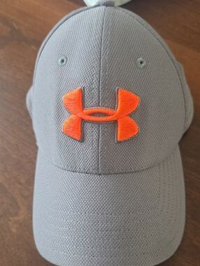 Under Armour Gray Hat with Orange Logo Accent